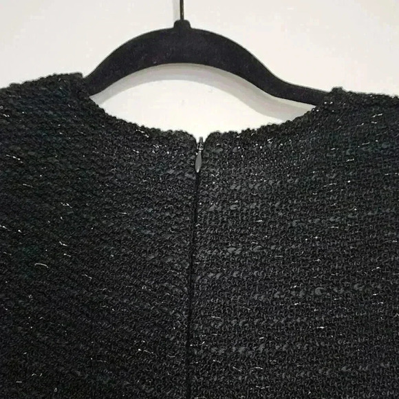 ZARA SHINY METALLIC THREAD DRESS SIZE MEDIUM BLACK GOLD NWT BODYCON‎ SHIMMER - Picture 4 of 8